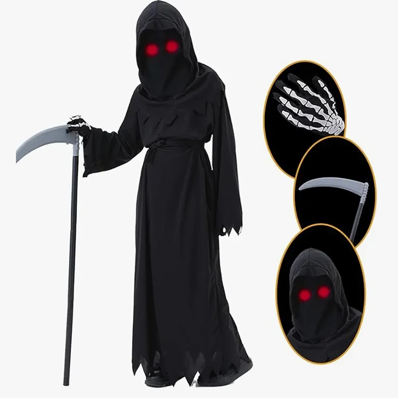 Kostium Ponurego Żniwiarza „Cukierek albo psikus” na Halloween dla dzieci